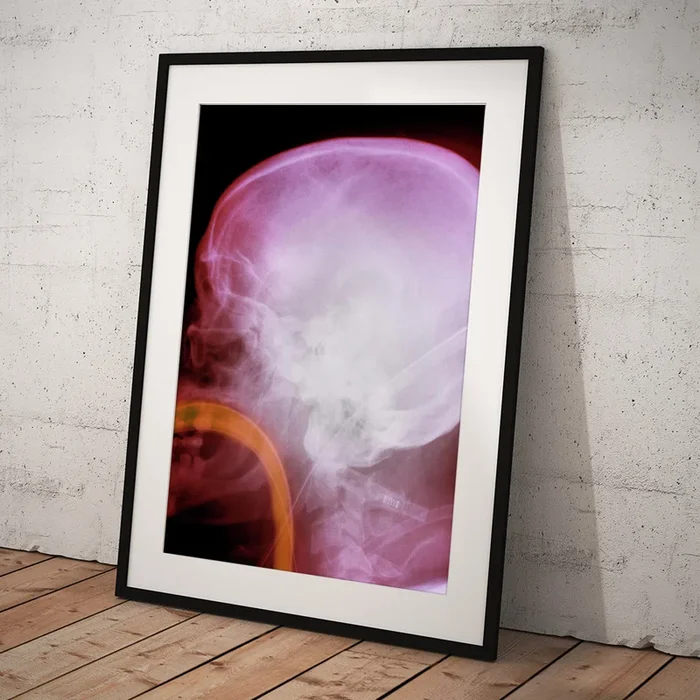 X-ray Of Skull Showing Intubation Art Print