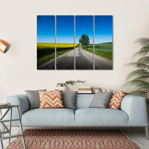 Yellow Rapeseed Field Canvas Wall Art