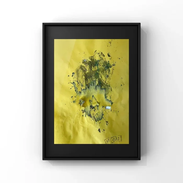 Yellow scratch 1 (2022) Acrylic painting by Mattia Paoli