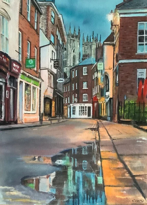 York city, After the rain (2025) Watercolour by Darren Carey