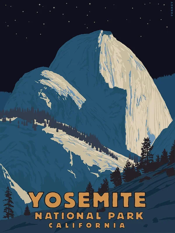 Yosemite Half Dome at Night