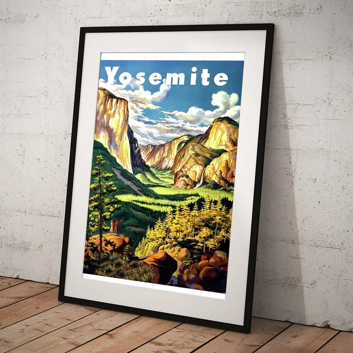 Yosemite, National park, vintage travel poster Art Print
