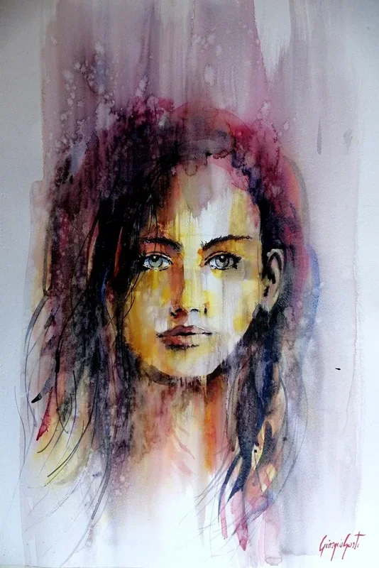 young girl 99 (2023) Watercolour by Giorgio Gosti
