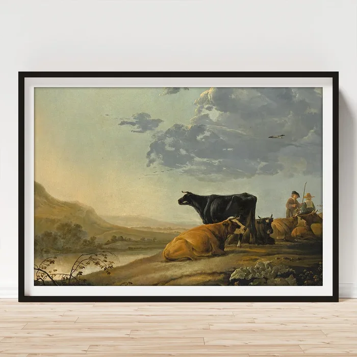 Young Herdsmen with Cows #3 Art Print