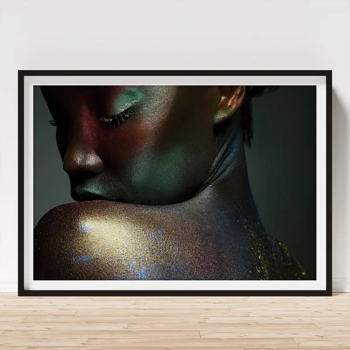 Young Woman Covered In Metallic Make Up Art Print