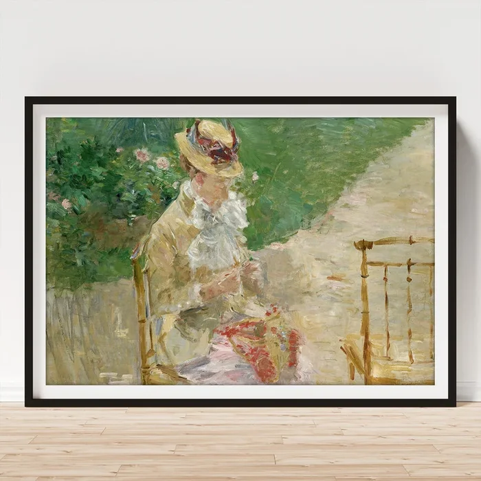 Young Woman Knitting Art Print