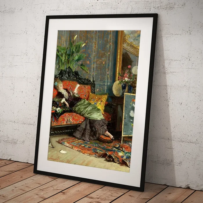 Young Woman Reading, 1875 Art Print