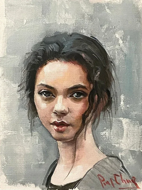 Young Women #13 (2023) Oil painting by Paul Cheng