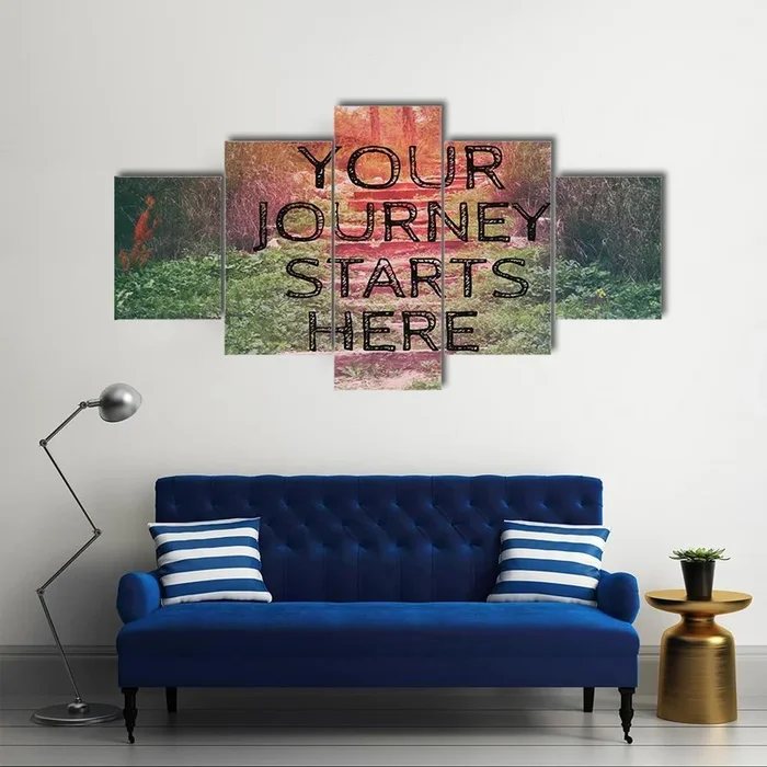 Your Journey Starts Here Forest Path Quote Canvas Wall Art