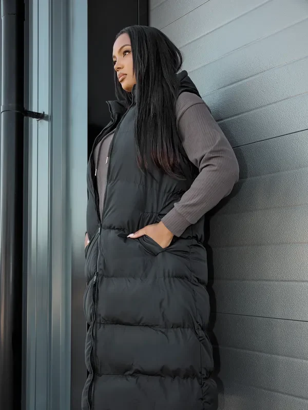 Yours Curve Black 2 in 1 Puffer Coat & Gilet