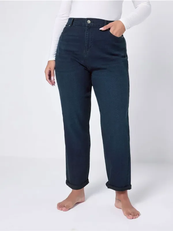 Yours Curve Blue Boyfriend Jeans