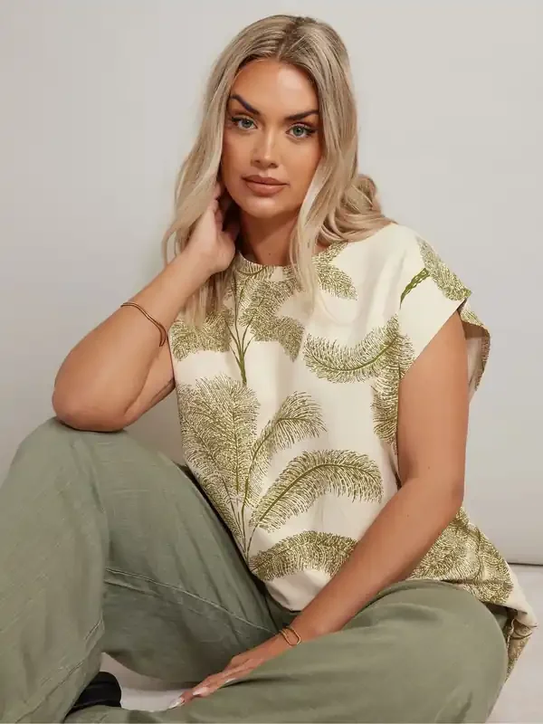 Yours Curve Cream Oversized Boxy Vest