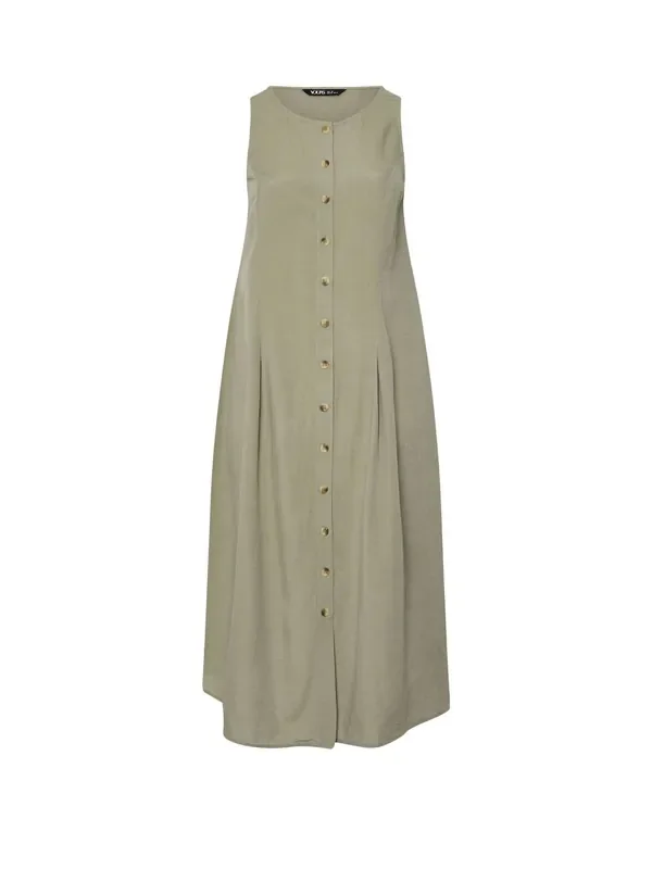 Yours Curve Grey Containing Linen Maxi Dress