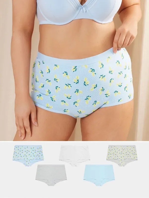 Yours Curve Grey Stretch Shorts 5 Pack