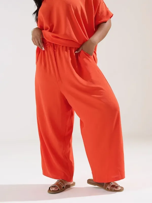 Yours Curve Orange V-Neck Trousers