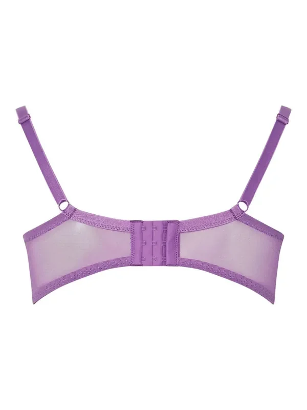 Yours Curve Purple Floral Embroidered Bra
