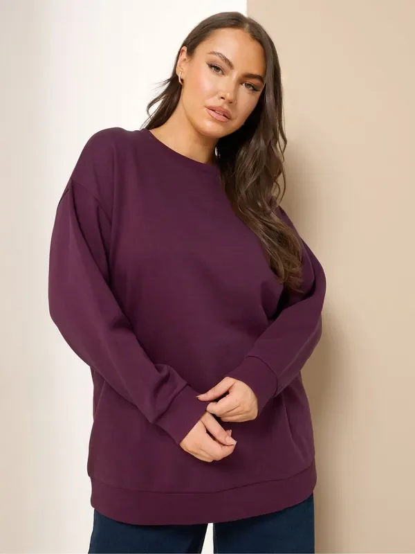 Yours Curve Red Crew Neck Sweatshirt