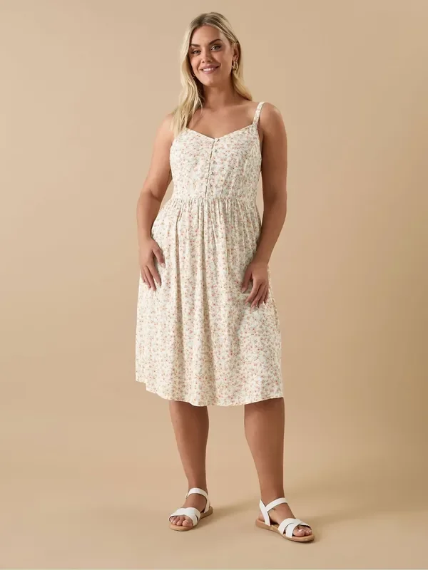 Yours Curve White Strappy Sundress