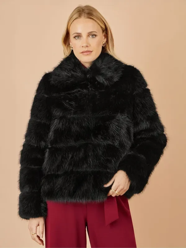 Yumi Black Luxe Faur Fur Coat