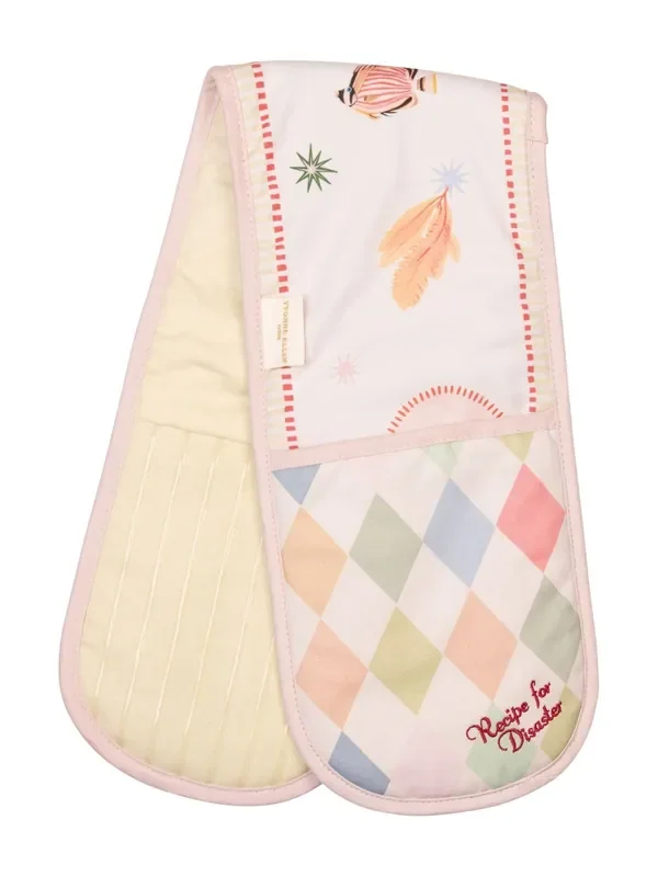 Yvonne Ellen White Harlequin Double Oven Glove