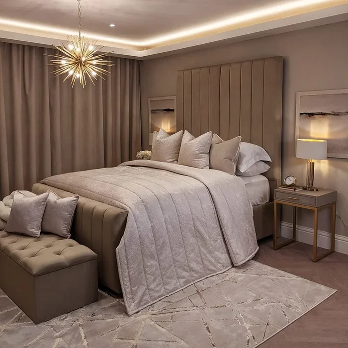 Zana Coffee Luxury Panelled Bed