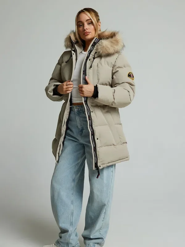 Zavetti Canada Womens Cream Goshawa Puffer Parka Jacket