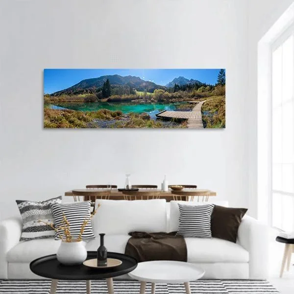 Zelenci Lake In Slovenia Panoramic Canvas Wall Art