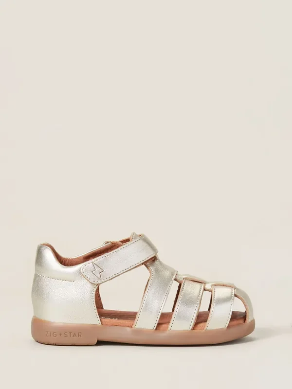 Zig+Star Gold Cosmic Infant Closed Toe Kids‘ Sandals